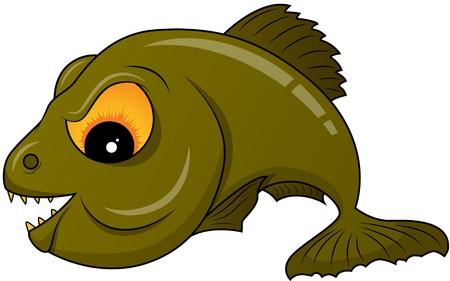 Vector picture of green piranhaのイラスト素材