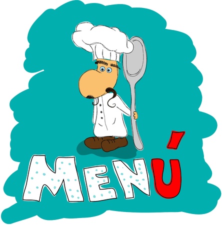 Vector menu pattern with italian chefのイラスト素材