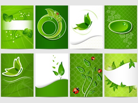 Vector eco design background setのイラスト素材