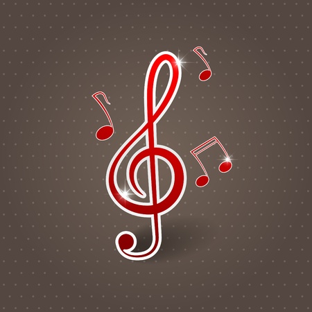 Vector musical background with treble clefのイラスト素材