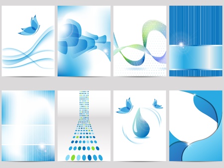  blue brochure design setのイラスト素材