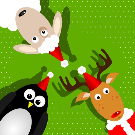 Greeting card with a penguinsのイラスト素材