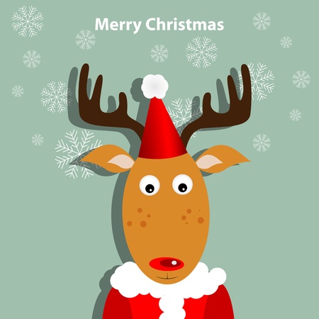Greeting card with xmas deerのイラスト素材
