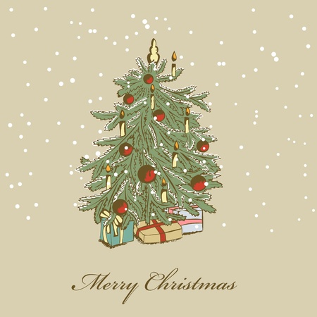 Hand drawn christmas treeのイラスト素材