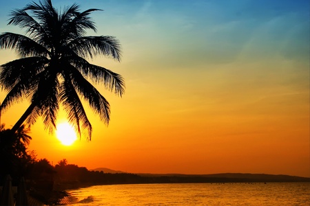 Photo of sunrise on sea, Vietnamの写真素材