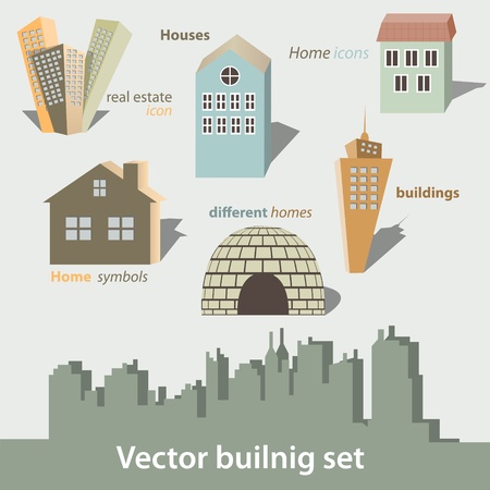 Vector buildings setのイラスト素材
