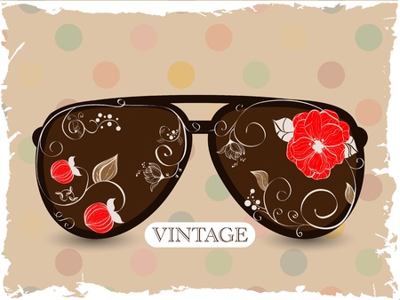 Vector picture with sunglassesのイラスト素材