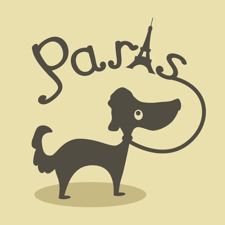 illustration with dog のイラスト素材