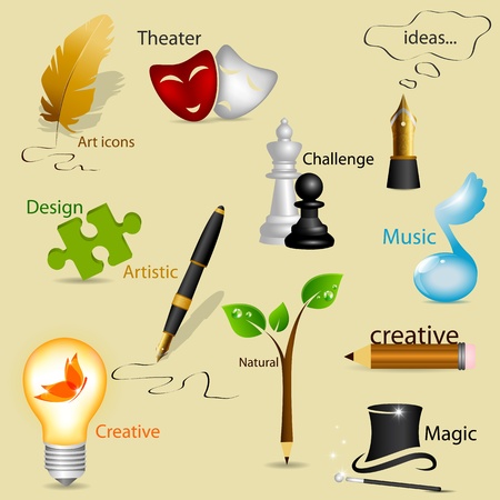 set with art iconsのイラスト素材