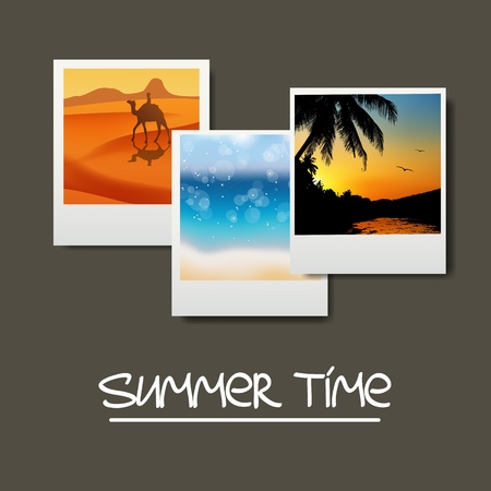 Vector illustration with travel photosのイラスト素材