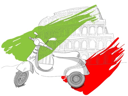 illustration  of colosseum in Rome, Italyのイラスト素材