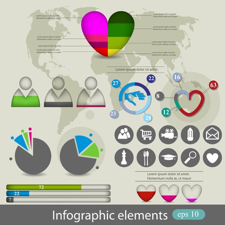  set elements of infographicsのイラスト素材