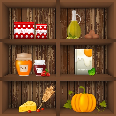 illustration of kitchen shelvesのイラスト素材