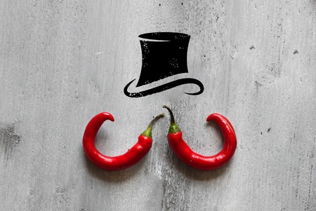 Photo of red heart shape chili pepper