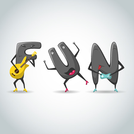 illustration with letters FUNのイラスト素材