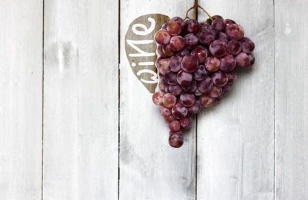 Photo of heart shape blue vine grapesの写真素材