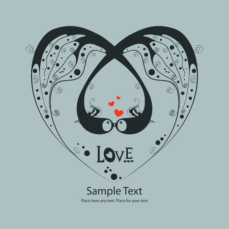 St. Valentine's day greeting card with fishesのイラスト素材