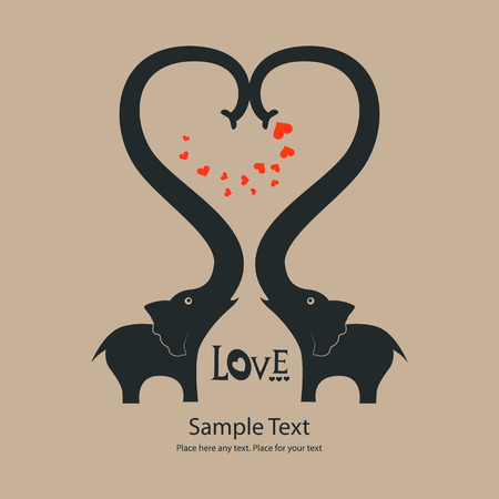 St. Valentine's day greeting card with elephantsのイラスト素材