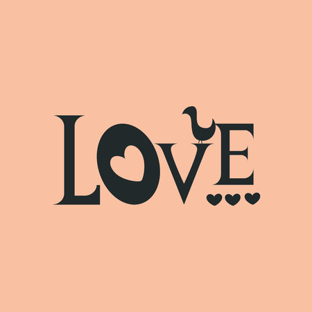 St. Valentine's day greeting card word Loveのイラスト素材