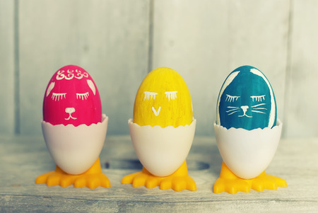 Cute creative photo with easter eggs