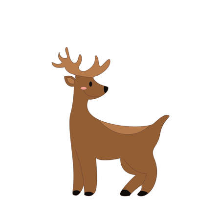 Cute brown deer vectorのイラスト素材