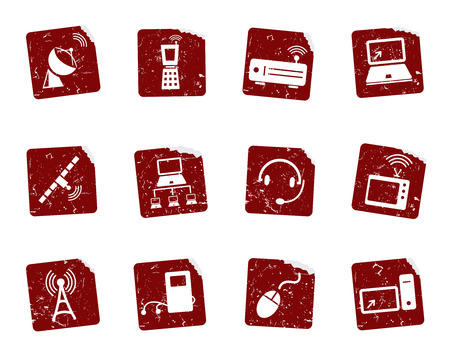 Grunge icon stickers のイラスト素材