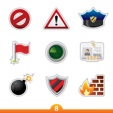 Icon sticker series 8 - safetyのイラスト素材