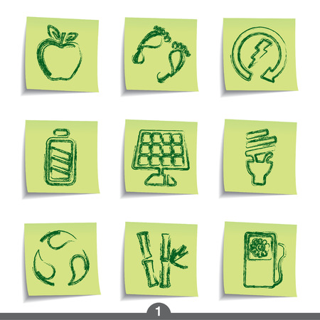Ecology - post it icon series 1のイラスト素材