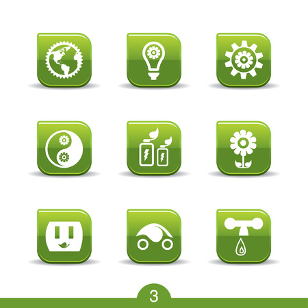 Set of nine ecology web icons from seriesのイラスト素材