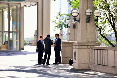 Diplomatic office building on three menのeditorial素材