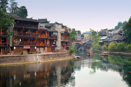 Fenghuang ancient town landscape viewのeditorial素材