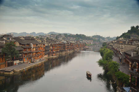 Fenghuang ancient town landscape viewのeditorial素材