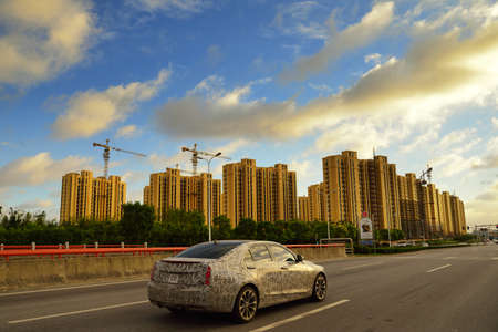 Construction in urban residential areasのeditorial素材