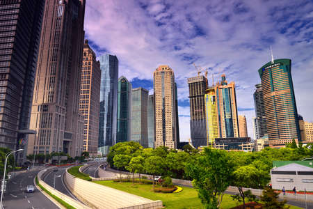 Shanghai Pudong new area buildingsのeditorial素材