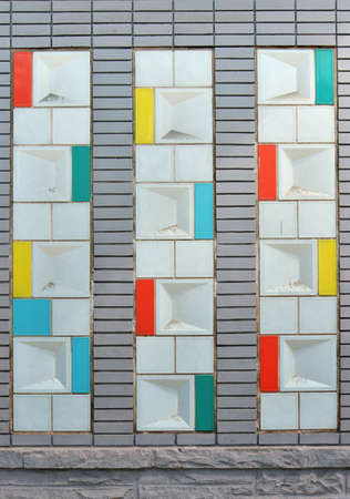 Color tile mosaic wall