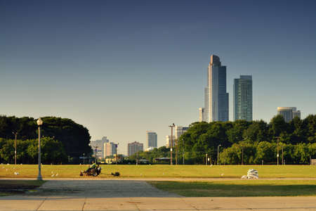 Weeds of urban green space in Chicago gardenerのeditorial素材