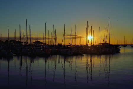 Lakeside sunriseのeditorial素材