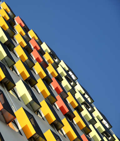 Shanghai apartment building exterior wall decorationのeditorial素材