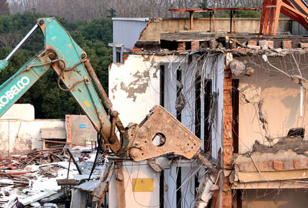 Old house demolition siteのeditorial素材