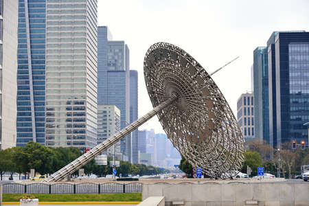 Century Avenue and sundial buildingsのeditorial素材