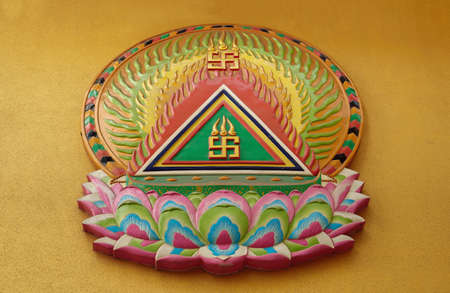 Lotus throne and the Buddhism Totemの写真素材