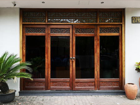 Chinese restaurant tea shop outdoor gate