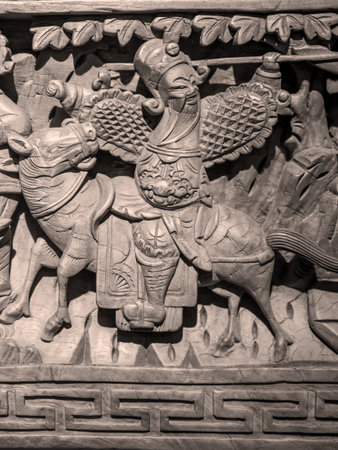 Woodcarving figures in the Eastern Royal Tombs of the Qing Dynasty, Zunhua, Hebei Province, china.