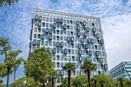 Modern office building in the city of Barcelona, Catalonia, Spain.
