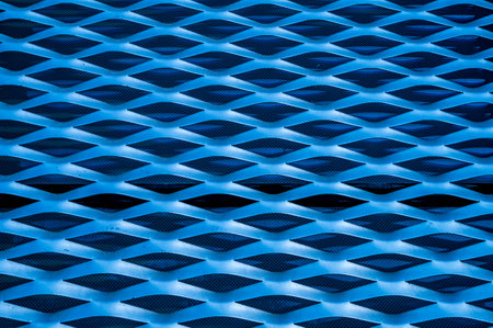 blue metal grid useful as a background - abstract graphic design and photo manipulationの写真素材
