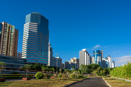 Modern buildings in Shenzhen, China. Shenzhen is the capital of Guangdong province.のeditorial素材