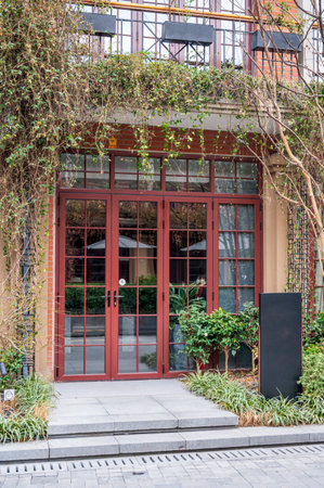 Entrance to a restaurant in London.