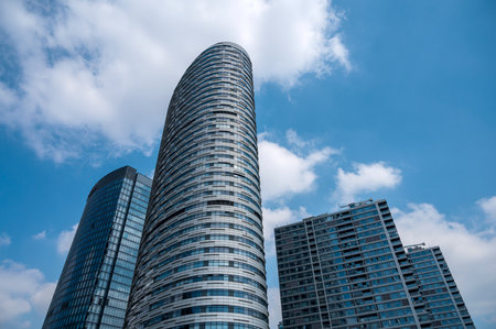modern skyscrapers in lujiazui financial center, Shanghai, China