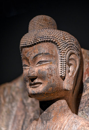 Statue of Buddha in the Museum of Art in Bangkok, Thailandのeditorial素材