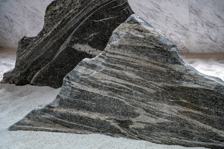 Granite rock on the beach, closeup of photo.の写真素材